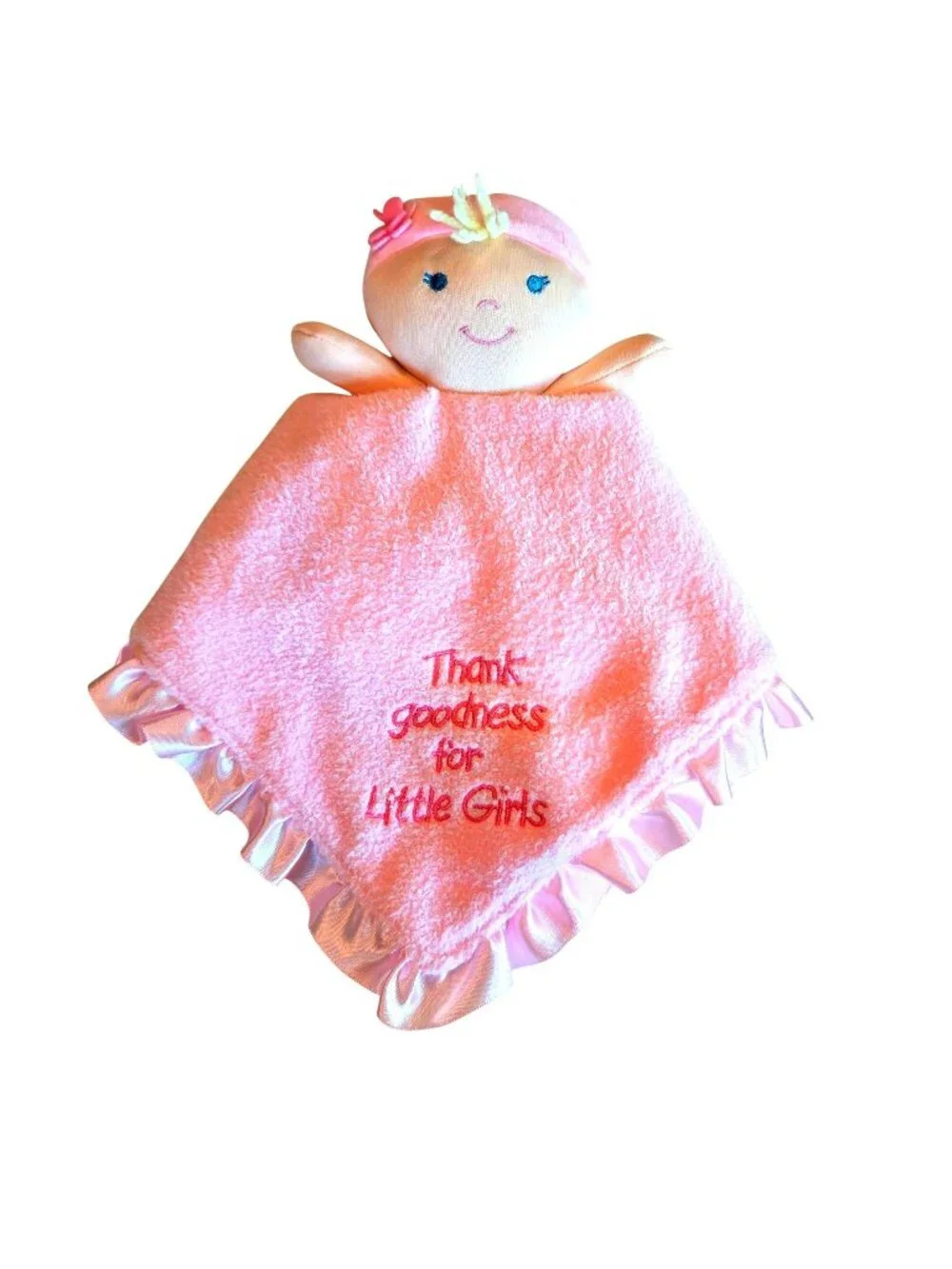 Kids Preferred Thank Goodness for Little Girls Pink Doll Lovey Security Blanket